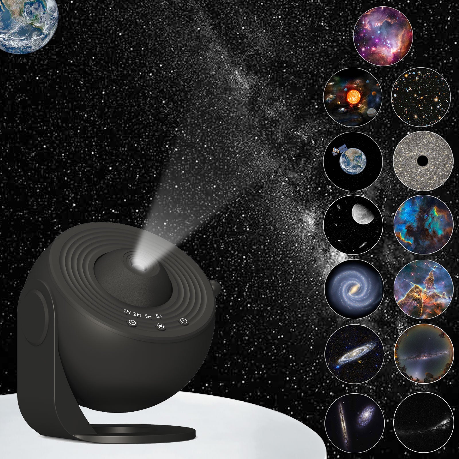 Galaxy Star Projector — 13 HD Discs, 360° Rotation Night Light