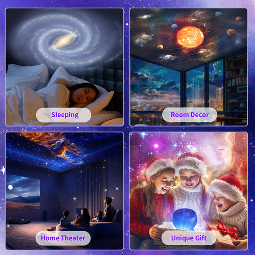 Galaxy Star Projector — 13 HD Discs, 360° Rotation Night Light