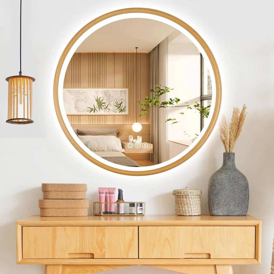 Smart LED Vanity Mirror — Round Anti-Fog Wall Mirror, 12"