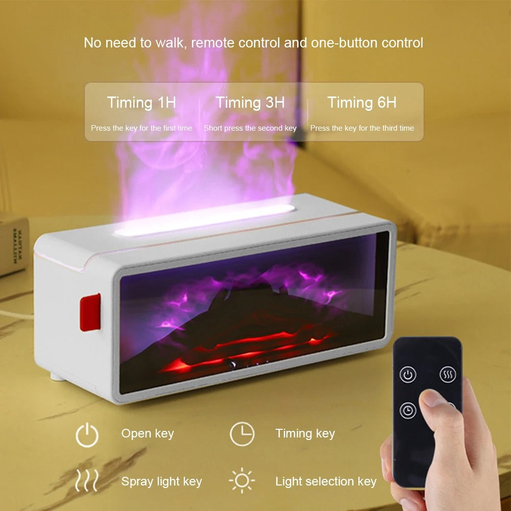 Flame Aroma Diffuser — Fireplace Humidifier with Remote