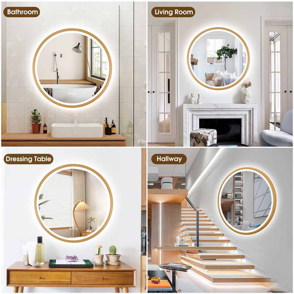 Smart LED Vanity Mirror — Round Anti-Fog Wall Mirror, 12"